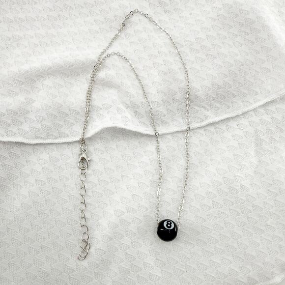 Magic 8 Ball Necklace, Quirky Jewelry, Magic 8 Ball, Stainless Steel - Picture 2 of 4